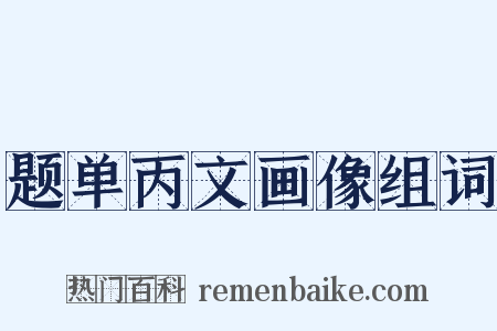 题单丙文画像组词是什么意思的图片